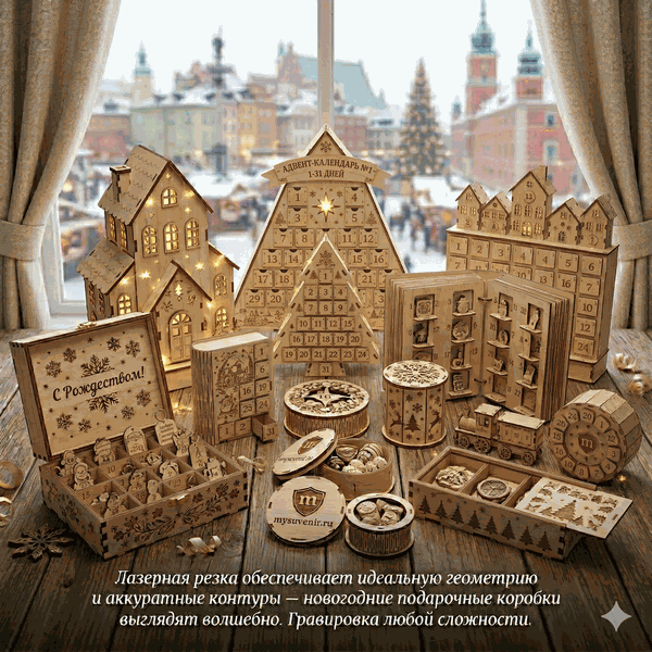 Адвент-календари из дерева