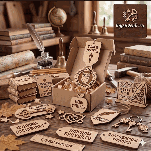 День учителя - подарки из дерева